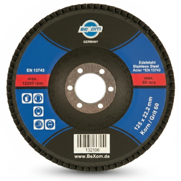 Fächerscheiben 125mm für Metall und Stahl Körnung 60